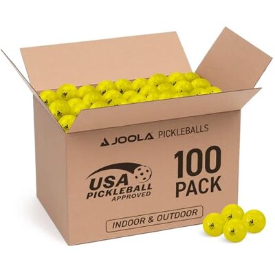JOOLA Pickleball Primo Balls 3 Sternehochwertige Outdoor und Indoor Spiel-Bälle mit USAPA Zertifizierung, 26 Gramm, 74 mm Durchmesser, gelb, 100 St. JOOLA Pickleball Primo Balls 3 Sternehochwertige Outdoor und Indoor Spiel-Bälle mit USAPA Zertifizierung, 26 Gramm, 74 mm Durchmesser, gelb, 100 St.