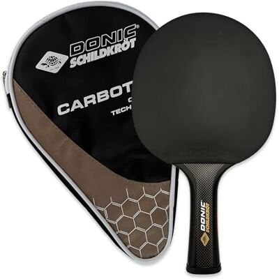 Schildkröt Donic- CarboTec 7000 Tischtennisschläger – 100% Carbon One-Piece Schläger, Revolution Belag mit S-Plus Schwamm 2,3mm, Spieltyp Attack Plus, konkaver Griff, inkl. Schlägertasche Schildkröt Donic- CarboTec 7000 Tischtennisschläger – 100% Carbon One-Piece Schläger, Revolution Belag mit S-Plus Schwamm 2,3mm, Spieltyp Attack Plus, konkaver Griff, inkl. Schlägertasche