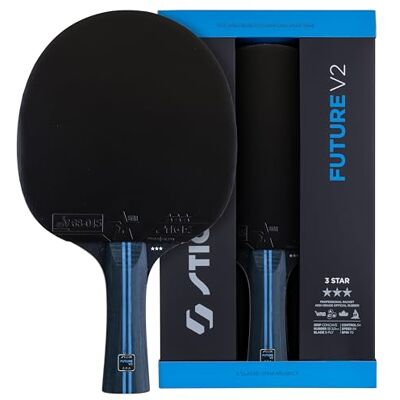 Stiga Tischtennisschläger Future V2-3-Sterne Profi-Schläger für offensives Spiel, ITTF-zugelassener Star 3 Belag, 2,0 mm Schwamm, WRB-Technologie, konkaver Griff, 5-schichtiges Holz Stiga Tischtennisschläger Future V2-3-Sterne Profi-Schläger für offensives Spiel, ITTF-zugelassener Star 3 Belag, 2,0 mm Schwamm, WRB-Technologie, konkaver Griff, 5-schichtiges Holz