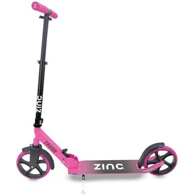 Zinc Cruise Big Wheel Faltbarer Scooter für Kinder – Höhenverstellbar mit 200-mm-Rädern und ABEC-7-Lagern, Leichter Tretroller mit Hinterradbremse und Schutzblechen – Ab 6 Jahren, Pink und Schwarz Zinc Cruise Big Wheel Faltbarer Scooter für Kinder – Höhenverstellbar mit 200-mm-Rädern und ABEC-7-Lagern, Leichter Tretroller mit Hinterradbremse und Schutzblechen – Ab 6 Jahren, Pink und Schwarz