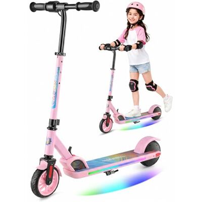 Caroma Elektroroller für Kinder von 6-12 Jahren, 150W Motor bis 16 km/h, 12km Reichweite E Scooter, Faltbarer E Roller mit Bunte Leuchten & LED-Display, Einstellbare Geschwindigkeit & Höhe Caroma Elektroroller für Kinder von 6-12 Jahren, 150W Motor bis 16 km/h, 12km Reichweite E Scooter, Faltbarer E Roller mit Bunte Leuchten & LED-Display, Einstellbare Geschwindigkeit & Höhe