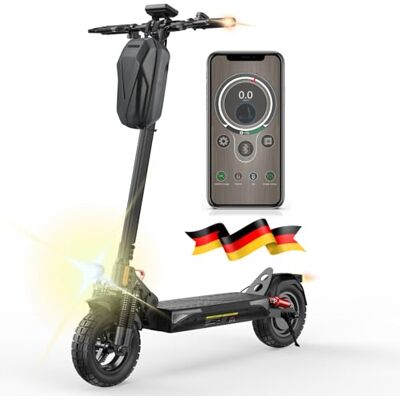 iScooter E Scooter mit Straßenzulassung, 10 Zoll Offroad Luftreifen mit Doppeltem Stoßdämpfungssystem, Batterie 12,5 Ah 60–70 km Reichweite, LCD-Instrumententafel, Maximale Tragfähigkeit 150 kg, Smart APP iScooter E Scooter mit Straßenzulassung, 10 Zoll Offroad Luftreifen mit Doppeltem Stoßdämpfungssystem, Batterie 12,5 Ah 60–70 km Reichweite, LCD-Instrumententafel, Maximale Tragfähigkeit 150 kg, Smart APP