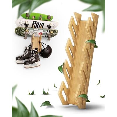 CRID Vierer Skateboard Wandhalterung aus Bambus Universal Halterung für 4 Skateboards, Longboard, Snowboard, Wakeboard, Balance-Board Inkl. gratis Montagekit Modernes Design Deutsche Marke CRID Vierer Skateboard Wandhalterung aus Bambus Universal Halterung für 4 Skateboards, Longboard, Snowboard, Wakeboard, Balance-Board Inkl. gratis Montagekit Modernes Design Deutsche Marke