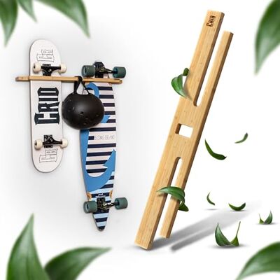 CRID Doppel Skateboard Wandhalterung aus Bambus Universal Halterung für 2 Skateboards, Longboard, Snowboard, Wakeboard, Balance-Board Inkl. gratis Montagekit Modernes Design (Vertikal Halterung) CRID Doppel Skateboard Wandhalterung aus Bambus Universal Halterung für 2 Skateboards, Longboard, Snowboard, Wakeboard, Balance-Board Inkl. gratis Montagekit Modernes Design (Vertikal Halterung)