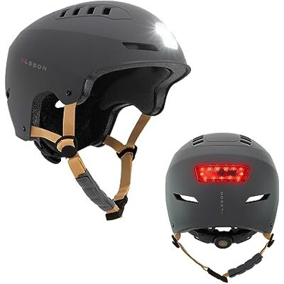 Olsson & Brothers OLSSON Urban Light Helm mit Licht, Anthrazit, Größe M/L, verstellbar, zugelassen und stoßfest, 360-Grad-LED, vorne und hinten, abnehmbares Futter, Belüftung, geeignet für Roller, Roller, Fahrräder Olsson & Brothers OLSSON Urban Light Helm mit Licht, Anthrazit, Größe M/L, verstellbar, zugelassen und stoßfest, 360-Grad-LED, vorne und hinten, abnehmbares Futter, Belüftung, geeignet für Roller, Roller, Fahrräder