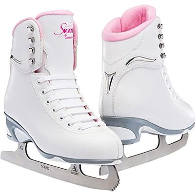 Jackson Women's/Misses/Tot's Finesse 180 High Top Lace Up Medium Support SoftSkate Figure Ice Skates, White/Pink, 6 Women's Jackson Women's/Misses/Tot's Finesse 180 High Top Lace Up Medium Support SoftSkate Figure Ice Skates, White/Pink, 6 Women's