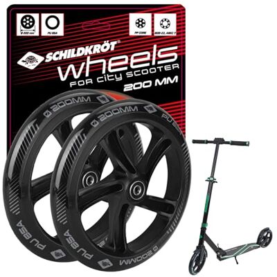 Schildkröt City-Scooter 200mm Ersatzrollen 2er-Set Ersatzräder hochwertige PU-Räder (85A) mit ABEC7 Kugellagern & robuster Kunststofffelge Schildkröt City-Scooter 200mm Ersatzrollen 2er-Set Ersatzräder hochwertige PU-Räder (85A) mit ABEC7 Kugellagern & robuster Kunststofffelge
