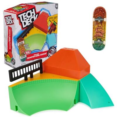 Tech Deck X-Connect-Rampenset Quarter Bowl Ruckus, Rampenset mit authentischem Finger-Skateboard der Marke Real und Zubehör, Rampe beliebig umbaubar, ab 6 Jahren Tech Deck X-Connect-Rampenset Quarter Bowl Ruckus, Rampenset mit authentischem Finger-Skateboard der Marke Real und Zubehör, Rampe beliebig umbaubar, ab 6 Jahren