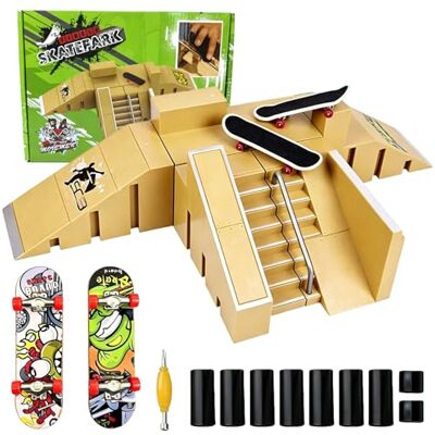 LIULINY Finger Skateboard Rampe Zubehor Set, 5-in-1 Finger Skateboard Park Mini FingerSkateboard Ramp, Fingerskateboards, DIY Montagen Fingerboard Rampe fur Fingersportarten Spielzeug Geschenk LIULINY Finger Skateboard Rampe Zubehor Set, 5-in-1 Finger Skateboard Park Mini FingerSkateboard Ramp, Fingerskateboards, DIY Montagen Fingerboard Rampe fur Fingersportarten Spielzeug Geschenk