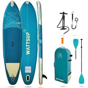Wattsup Aufblasbares SUP Stand Up Paddle Marlin 12'5-378x89x15 cm Dropstitch Komplettset: 2-in-1 Paddel, Leash, Pumpe, Transporttasche Bis zu 185 kg Blau Wattsup Aufblasbares SUP Stand Up Paddle Marlin 12'5-378x89x15 cm Dropstitch Komplettset: 2-in-1 Paddel, Leash, Pumpe, Transporttasche Bis zu 185 kg Blau