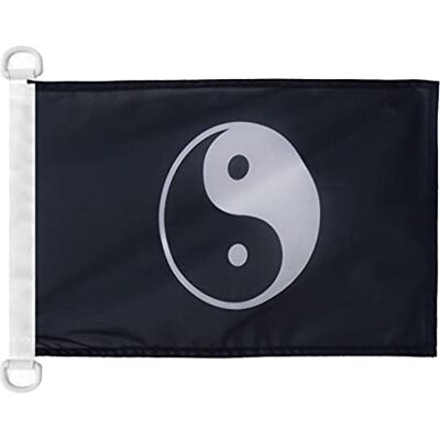 AZ FLAG Bootsflagge Yin und Yang 45x30 cm Mesh-Polyester Kunststoffringe Für außen und Boote Bootsflagge wetterfest mit doppelten Nähten und verstärkten Kanten AZ FLAG Bootsflagge Yin und Yang 45x30 cm Mesh-Polyester Kunststoffringe Für außen und Boote Bootsflagge wetterfest mit doppelten Nähten und verstärkten Kanten