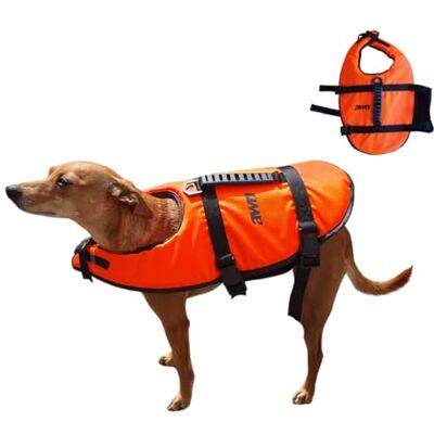 AWN PawSaver Rettungsweste für Hunde, Schwimmweste in M, L, XL, mit Rettungsgriff, Reflektoren & Leinenöse, verstellbar, sicher & bequem, Orange-Schwarz, für Boot, SUP & Strand (XL) AWN PawSaver Rettungsweste für Hunde, Schwimmweste in M, L, XL, mit Rettungsgriff, Reflektoren & Leinenöse, verstellbar, sicher & bequem, Orange-Schwarz, für Boot, SUP & Strand (XL)