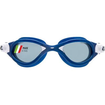 CRESSI seit 1946 Flash Goggles Schwimmbrille mit Separaten Gläsern, fürs Schwimmen Pool Triathlon Anti Beschlag_Kratzer_UV Metallblau/Weiß_Geräucherte Gläsern Einheitsgröße CRESSI seit 1946 Flash Goggles Schwimmbrille mit Separaten Gläsern, fürs Schwimmen Pool Triathlon Anti Beschlag_Kratzer_UV Metallblau/Weiß_Geräucherte Gläsern Einheitsgröße
