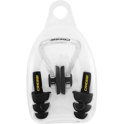 CRESSI Aqua Kit Ear Plugs + Nose Clip Black Ohrstöpsel Set + Nasenclip für Erwachsene, ideal zum Schutz vor eindringendem Wasser beim Schwimmen, Schwarz, Einheitsgröße CRESSI Aqua Kit Ear Plugs + Nose Clip Black Ohrstöpsel Set + Nasenclip für Erwachsene, ideal zum Schutz vor eindringendem Wasser beim Schwimmen, Schwarz, Einheitsgröße