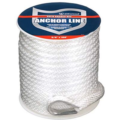 attwood 11724-1 Solid Braid Multifile Polypropylen Ankerleine mit Fingerhut, 3/8 Zoll x 30 m, weiß attwood 11724-1 Solid Braid Multifile Polypropylen Ankerleine mit Fingerhut, 3/8 Zoll x 30 m, weiß