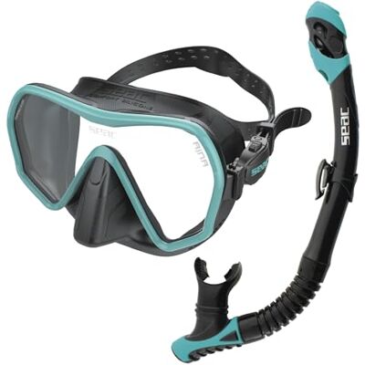 SEAC Set Ajna Dry, Hochwertiges rahmenloses Masken- und Schnorchelset zum Tauchen SEAC Set Ajna Dry, Hochwertiges rahmenloses Masken- und Schnorchelset zum Tauchen
