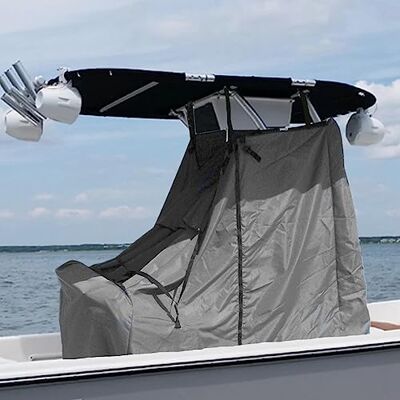 STAR MARINE T-Top Mittelkonsolenabdeckung für Boot, 600D wasserdichtes Oxford-Gewebe, strapazierfähig (grau, 121,9 cm B x 175,3 cm L x 180,3 cm H) STAR MARINE T-Top Mittelkonsolenabdeckung für Boot, 600D wasserdichtes Oxford-Gewebe, strapazierfähig (grau, 121,9 cm B x 175,3 cm L x 180,3 cm H)