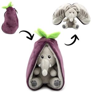 FLIPETZ Les Déglingos Plüschtier, Samt, Elefant/Aubergine, wendbar, Plüsch, sehr weich, für Babys – Geschenkideen zur Geburt FLIPETZ Les Déglingos Plüschtier, Samt, Elefant/Aubergine, wendbar, Plüsch, sehr weich, für Babys – Geschenkideen zur Geburt