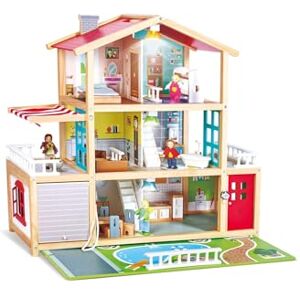 Hape Puppen-Villa Holz-Puppenhaus mit 10 Zimmern, kreatives Rollenspiel, inklusive Möbel und Zubehör, pädagogisches Spielzeug, für Kinder ab 3 Jahren Hape Puppen-Villa Holz-Puppenhaus mit 10 Zimmern, kreatives Rollenspiel, inklusive Möbel und Zubehör, pädagogisches Spielzeug, für Kinder ab 3 Jahren
