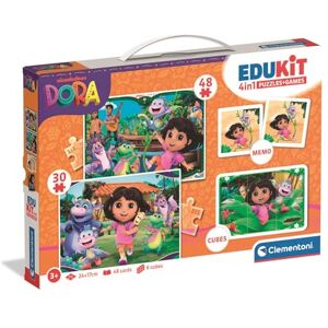 Clementoni Edukit 4 in 1 Dora Spielesammlung für Vorschulkinder ab 3 Jahren Inkl. 2 Puzzles, Memo-Spiel & Würfelpuzzle, 18209 Clementoni Edukit 4 in 1 Dora Spielesammlung für Vorschulkinder ab 3 Jahren Inkl. 2 Puzzles, Memo-Spiel & Würfelpuzzle, 18209