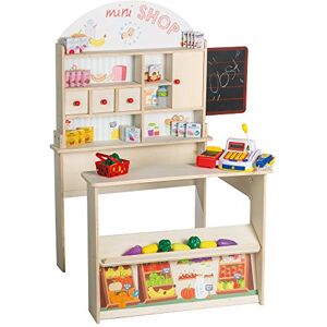 roba Kaufladen Minishop, inklusiv Zubehör, Kasse, Holz natur, Theke, Tafel, Schiebetür und Bedruckung, Natur und Weiß roba Kaufladen Minishop, inklusiv Zubehör, Kasse, Holz natur, Theke, Tafel, Schiebetür und Bedruckung, Natur und Weiß