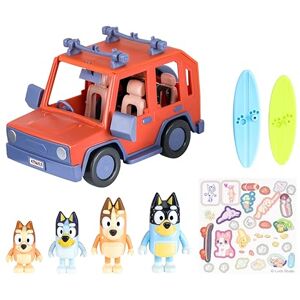 BlueY Heeler-Familienwagen mit Allradantrieb und 4er-Figurenpackung, 6–8 cm große Figuren, 2 Surfbretter und Sticker als Zubehör, Amazon exklusiv BlueY Heeler-Familienwagen mit Allradantrieb und 4er-Figurenpackung, 6–8 cm große Figuren, 2 Surfbretter und Sticker als Zubehör, Amazon exklusiv