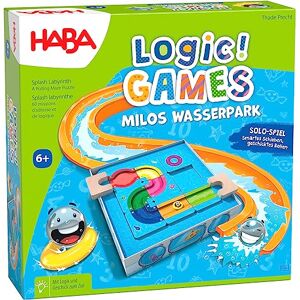 HABA Logic! Games – Milo's Wasserpark – Logikspiel ab 6 Jahren mit 60 herausfordernden Aufgaben – 3D-Schiebepuzzle, Rätselspiel Solo, Knobelspiel – 1306822001 HABA Logic! Games – Milo's Wasserpark – Logikspiel ab 6 Jahren mit 60 herausfordernden Aufgaben – 3D-Schiebepuzzle, Rätselspiel Solo, Knobelspiel – 1306822001