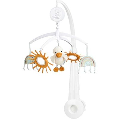 Sterntaler Baby Mobile Ente Edda Lou, Musikmobile für Jungen und Mädchen mit der Melodie Brahms Wiegenlied und weißen Gestänge, Einschlafhilfe Sterntaler Baby Mobile Ente Edda Lou, Musikmobile für Jungen und Mädchen mit der Melodie Brahms Wiegenlied und weißen Gestänge, Einschlafhilfe