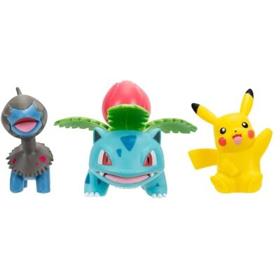 Pokémon PKW4561 Battle Figure Set Pikachu, Kapuno, Bisaknosp Offizielles Figuren Set Pokémon PKW4561 Battle Figure Set Pikachu, Kapuno, Bisaknosp Offizielles Figuren Set