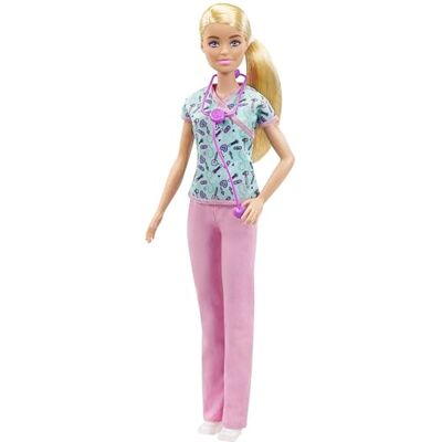 Barbie GTW39 Krankenschwester-Puppe (ca. 30 cm) mit Oberteil mit Aufdruck und Pinker Hose, weißen Schuhen und Stethoskop, tolles Spielzeug Geschenk für Kinder ab 3 Jahren Barbie GTW39 Krankenschwester-Puppe (ca. 30 cm) mit Oberteil mit Aufdruck und Pinker Hose, weißen Schuhen und Stethoskop, tolles Spielzeug Geschenk für Kinder ab 3 Jahren
