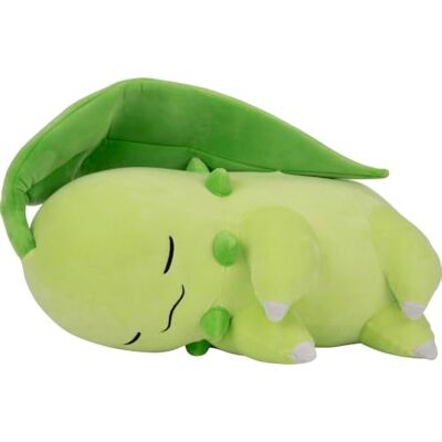 Jazwares Pokémon PKW5267-45 cm Schlafendes Plüsch, Endivie, offizielles Plüsch Jazwares Pokémon PKW5267-45 cm Schlafendes Plüsch, Endivie, offizielles Plüsch