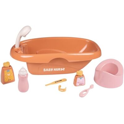 Smoby Baby Nurse Puppen-Badewanne Set mit 8 Zubehörteilen Rollenspiel & Puppenpflege Puppe Nicht enthalten, mit recyceltem Material in Frankreich gefertigt, ab 3 Jahren Smoby Baby Nurse Puppen-Badewanne Set mit 8 Zubehörteilen Rollenspiel & Puppenpflege Puppe Nicht enthalten, mit recyceltem Material in Frankreich gefertigt, ab 3 Jahren
