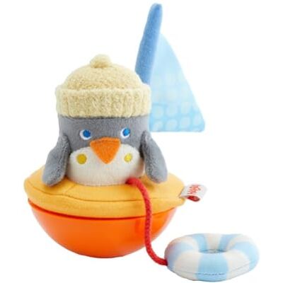 HABA Stehauffigur Pinguin – Puppe mit Wackel- und Klingeleffekt, mit Schwimmring und Fahne, fördert Motorik – 2011900001 HABA Stehauffigur Pinguin – Puppe mit Wackel- und Klingeleffekt, mit Schwimmring und Fahne, fördert Motorik – 2011900001