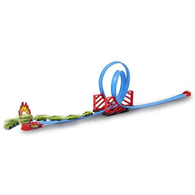 JAMARA 460577 Autorennbahn Double Looping-15-Teiliges Spieleset, 2-Fach Looping und Sprung-Rampe, Fahrzeug mit Rückzugmotor, hilft Kindern bei der Entwicklung der Hand-und Augenkoordination, bunt JAMARA 460577 Autorennbahn Double Looping-15-Teiliges Spieleset, 2-Fach Looping und Sprung-Rampe, Fahrzeug mit Rückzugmotor, hilft Kindern bei der Entwicklung der Hand-und Augenkoordination, bunt
