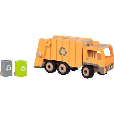 goki 55848 Müllwagen Eco aus Holz – lenkbar über Drehknopf, Hebevorrichtung & 2 Mülltonnen, 36 × 16 × 17,5 cm goki 55848 Müllwagen Eco aus Holz – lenkbar über Drehknopf, Hebevorrichtung & 2 Mülltonnen, 36 × 16 × 17,5 cm