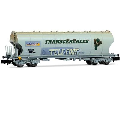 ARNOLD HN6705 F-MISA, 4-achsiger Getreide-Trichterwagen (runde Wände) Millet mit Graffiti Telefoot, Ep; vI Güterwagen ARNOLD HN6705 F-MISA, 4-achsiger Getreide-Trichterwagen (runde Wände) Millet mit Graffiti Telefoot, Ep; vI Güterwagen
