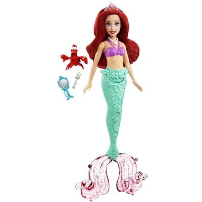 Disney Ariel, die kleine Meerjungfrau, Sea Stories 28 cm große Puppe mit Sebastian und verschiedenen Prinzessinnen Accessoires. Original Mattel HLW35 – Kinder ab 3 Jahren Disney Ariel, die kleine Meerjungfrau, Sea Stories 28 cm große Puppe mit Sebastian und verschiedenen Prinzessinnen Accessoires. Original Mattel HLW35 – Kinder ab 3 Jahren