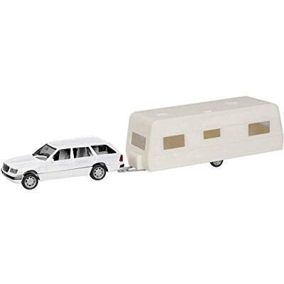 Herpa 13413 013413 H0 Mercedes Benz E-Klasse T-Modell mit Wohnhaenger Herpa 13413 013413 H0 Mercedes Benz E-Klasse T-Modell mit Wohnhaenger