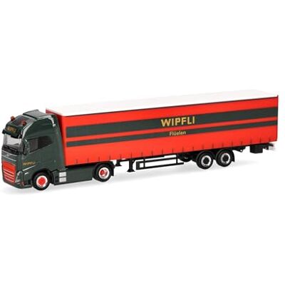 Herpa LKW Volvo FH GL XL Electric Gardinenplanen-Sattelzug Wipfli (Schweiz), Miniatur im Maßstab 1:87, Sammlerstück, Made in Germany, Kunststoff Herpa LKW Volvo FH GL XL Electric Gardinenplanen-Sattelzug Wipfli (Schweiz), Miniatur im Maßstab 1:87, Sammlerstück, Made in Germany, Kunststoff