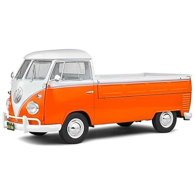 Solido VW T1 Pritsche, mit Surfbrett, Baujahr 1950, Modellauto, Maßstab 1:18, orange/weiß, S1806701 Solido VW T1 Pritsche, mit Surfbrett, Baujahr 1950, Modellauto, Maßstab 1:18, orange/weiß, S1806701