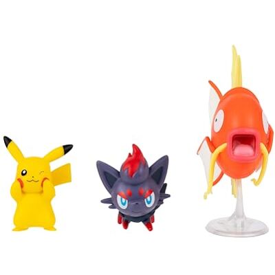 Pokémon PKW4090 Battle Figure Set Pikachu, Zorua, Karpador, offizielles Figuren Set Pokémon PKW4090 Battle Figure Set Pikachu, Zorua, Karpador, offizielles Figuren Set