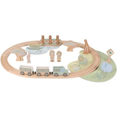 Little Dutch Holz Eisenbahn Zug Schienen Set Safari Friends Sanfte Farben, Ranger & Tierfiguren, Savanne-Zubehör, Gemeinsames Spielen, Für Kinder Little Dutch Holz Eisenbahn Zug Schienen Set Safari Friends Sanfte Farben, Ranger & Tierfiguren, Savanne-Zubehör, Gemeinsames Spielen, Für Kinder