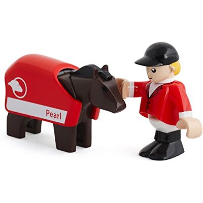 Brio 33793 Pferd mit Reiter, Bauernhof Tiere Brio 33793 Pferd mit Reiter, Bauernhof Tiere