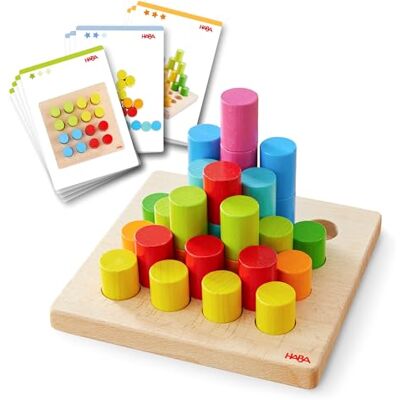 HABA Steckspiel Zylinder – Motorikspiel ab 2 Jahren mit 30 bunten Holzbausteinen & 10 Vorlagekarten – Lernspielzeug für Kleinkinder – 2012246001 HABA Steckspiel Zylinder – Motorikspiel ab 2 Jahren mit 30 bunten Holzbausteinen & 10 Vorlagekarten – Lernspielzeug für Kleinkinder – 2012246001