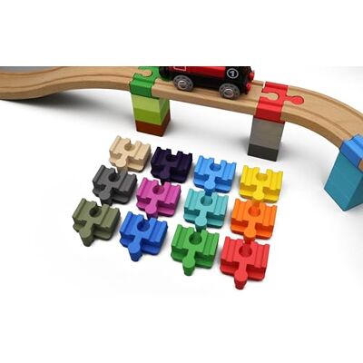 missing piece Duplo-Adapter für Holzeisenbahnen (12, Bunte Mischung) missing piece Duplo-Adapter für Holzeisenbahnen (12, Bunte Mischung)