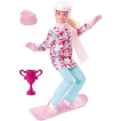 Barbie You Can Be Anything Serie, Snowboarder, 1x Puppe mit blonden Haaren, rosa Snowboard, Helm, Wintermantel, Accessoires, Geschenk für Kinder, Spielzeug ab 3 Jahre,HCN32 Barbie You Can Be Anything Serie, Snowboarder, 1x Puppe mit blonden Haaren, rosa Snowboard, Helm, Wintermantel, Accessoires, Geschenk für Kinder, Spielzeug ab 3 Jahre,HCN32
