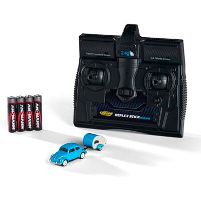 Carson 500504148 1:87 VW Beetle mit Anhänger 2.4G 100% RTR Fahrfertiges Modell, RC Auto, H0 Auto,RC Modell,Diorama Fahrzeug Carson 500504148 1:87 VW Beetle mit Anhänger 2.4G 100% RTR Fahrfertiges Modell, RC Auto, H0 Auto,RC Modell,Diorama Fahrzeug