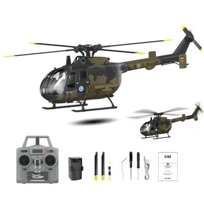 RCXTechPro C180 BO-105 RC Hubschrauber, 2,4 GHz 6CH 1:25 Ferngesteuerter Helikoptermit Höhenstabilisierung & Optical-Flow-Positionierung, Brushless-Motor, EIN-Tasten-Steuerung -RTF/1 Akku RCXTechPro C180 BO-105 RC Hubschrauber, 2,4 GHz 6CH 1:25 Ferngesteuerter Helikoptermit Höhenstabilisierung & Optical-Flow-Positionierung, Brushless-Motor, EIN-Tasten-Steuerung -RTF/1 Akku