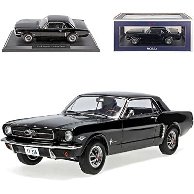 Norev Ford Mustang I 1. Generation 1/2 Coupe Schwarz Generation 1964-1966 1/18 Modell Auto mit individiuellem Wunschkennzeichen Norev Ford Mustang I 1. Generation 1/2 Coupe Schwarz Generation 1964-1966 1/18 Modell Auto mit individiuellem Wunschkennzeichen