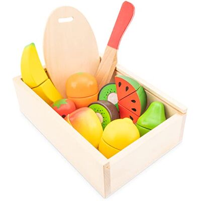 Woet New Classic Toys 10579 Kinderrollenspiele Schneideset Früchte mit Brettchen Woet New Classic Toys 10579 Kinderrollenspiele Schneideset Früchte mit Brettchen